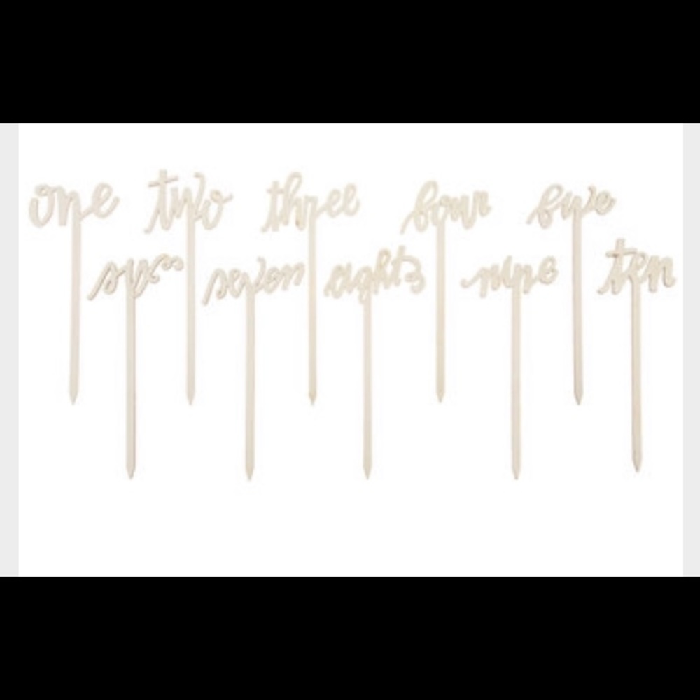Wood calligraphy table numbers